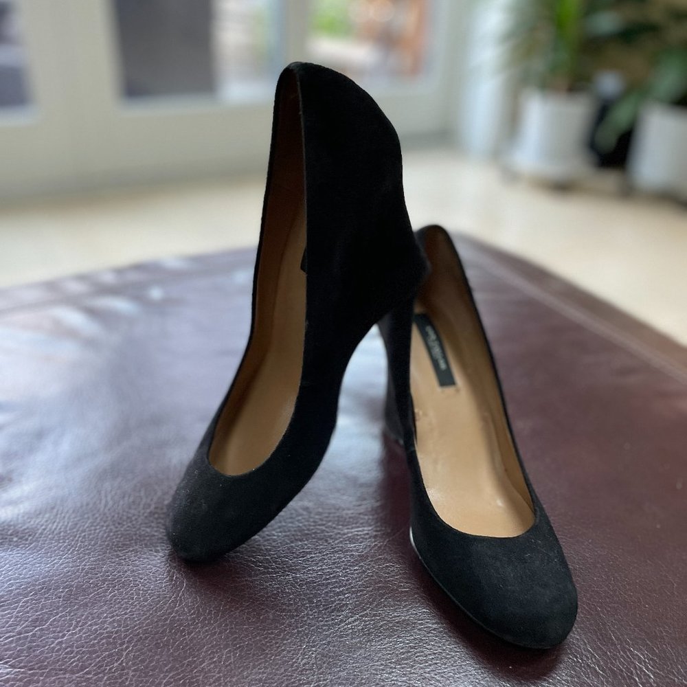 Black Suede Wedges